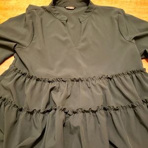 Green bubble sleeve baby doll shirt, 0XL (12), Shein